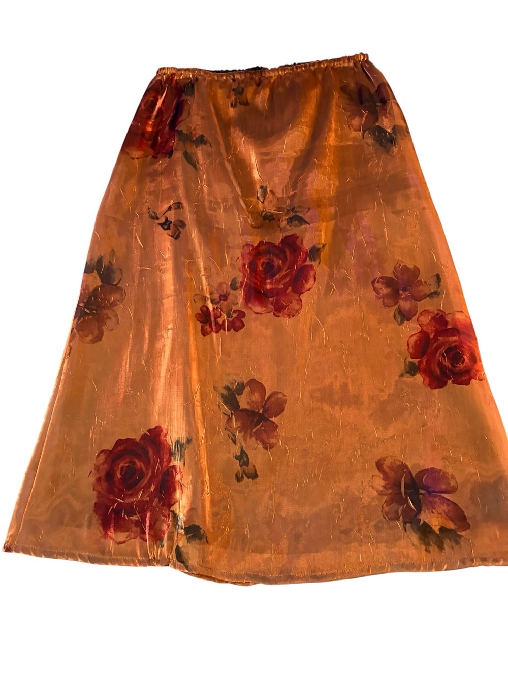 Eldean Orange Floral A-Line Skirt